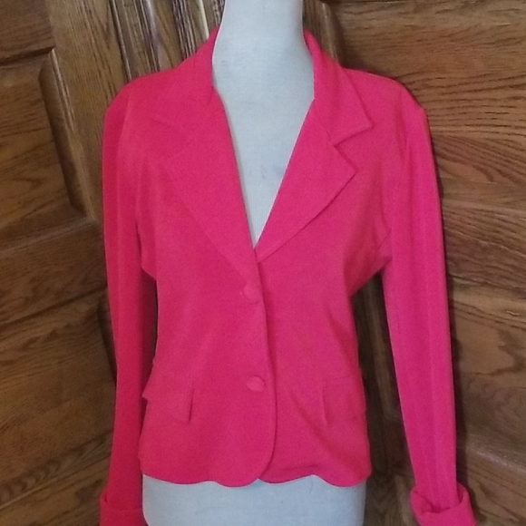 vtg 1990s Red skirt and jacket set - Picture 5 of 9